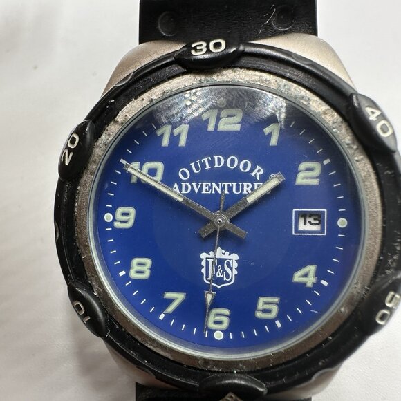 Field & Stream Watch Men Silver Tone Blue Dial Black Band New Battery 9” - Picture 2 of 16